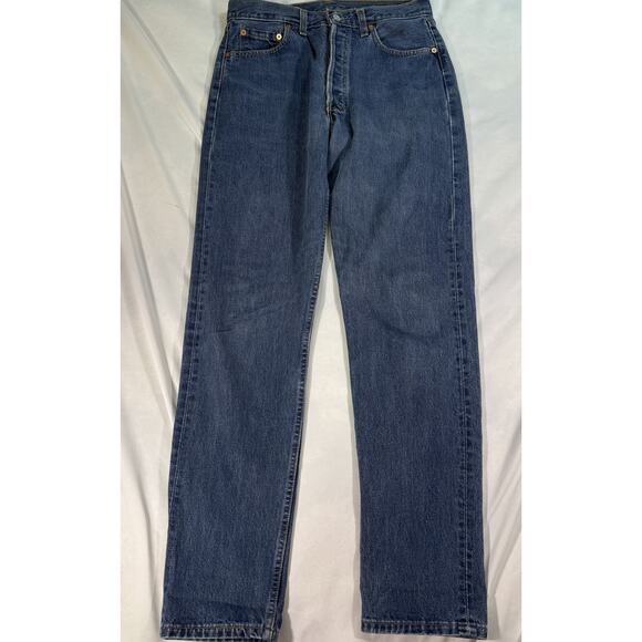 Vtg‎ 90s Levis 510 Button Fly Mens Washed Denim Jeans Sz 32 - Picture 1 of 8